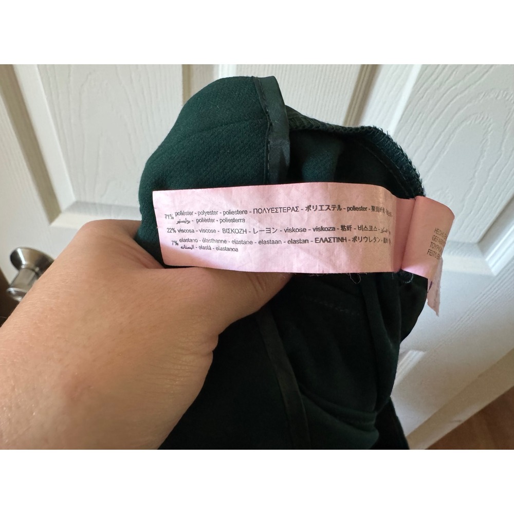 Zara Trousers Women Medium Green High Waisted Tapered Dress Pants 1608/532/529 - Picture 8 of 11